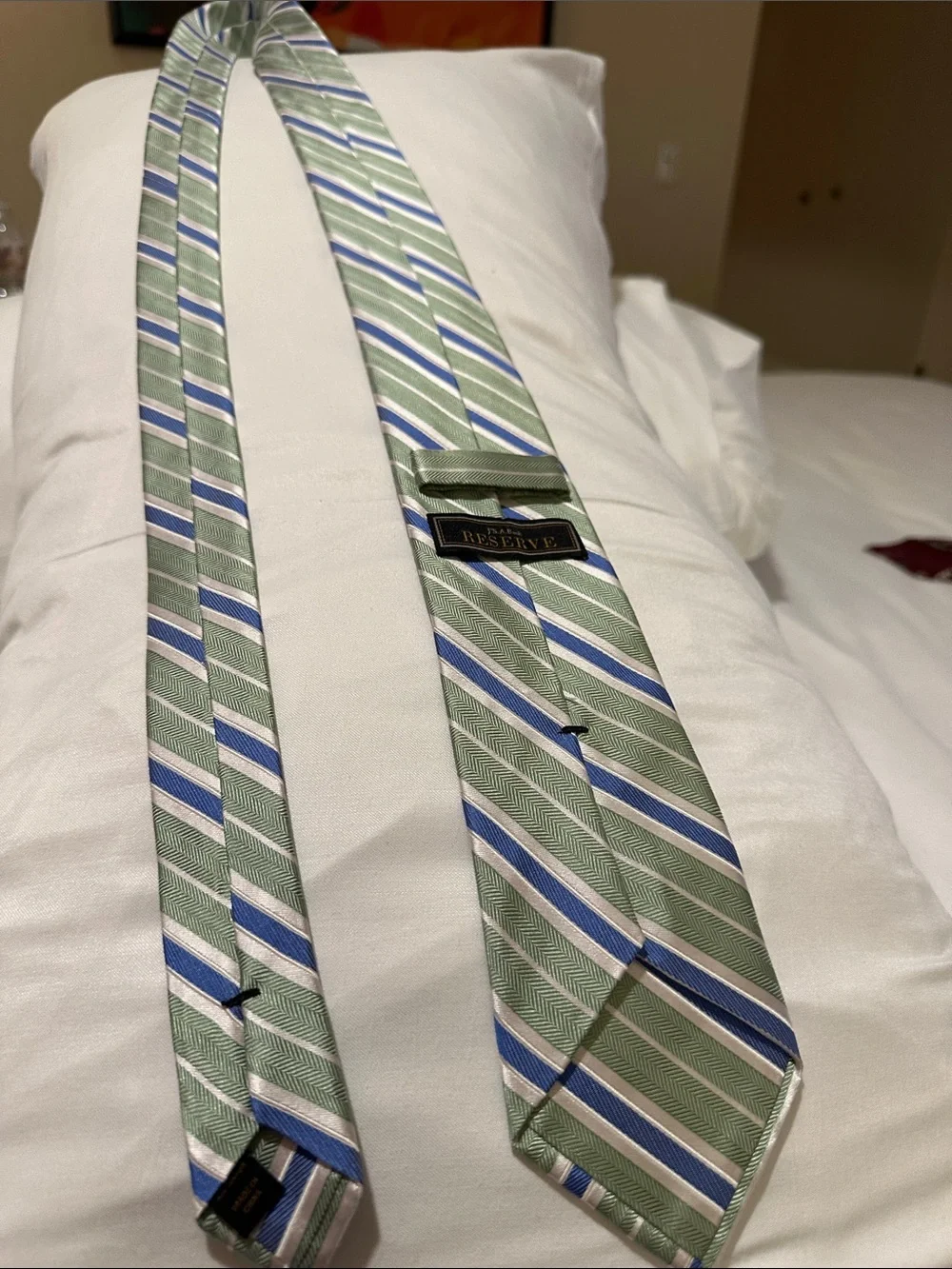 Reserved Green, Blue & White Striped Men's Tie